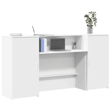 vidaXL Receptiebalie 200x50x103,5 cm bewerkt hout wit, Verzenden, Nieuw