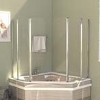 vidaXL Badwanden 2 st 104x130 cm gehard glas transparant, Doe-het-zelf en Bouw, Verzenden, Nieuw