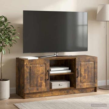 vidaXL TV Kast Gerookt eiken 102 x 34,5 x 47 cm Bewerkt hout, Verzenden
