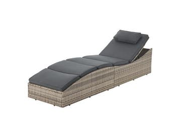 Veiling - Ligbed / Zonnebed Lamia - Lichtgrijs - Polyrotan, Jardin & Terrasse, Chaises longues