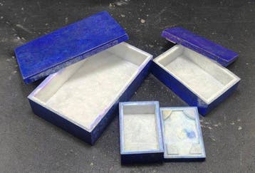 Lapis lazuli edelsteen Sieradendozen - Hoogte: 142 mm -