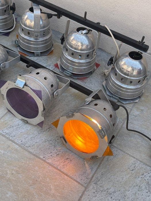 Projecteur (8) - Métal - Theatre Spot lights, Antiek en Kunst, Antiek | Wandborden en Tegels