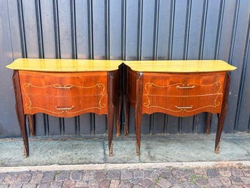 Nachtkastje (2) - Hout, Marmer, Metaal, Antiek en Kunst
