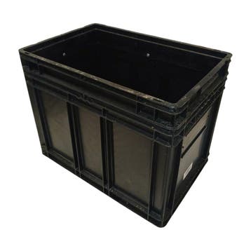 Stapelbak 600x400x480 mm euronorm zwart pp gebruikt, Ophalen of Verzenden