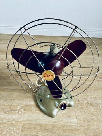 Lesa Elektrische ventilator - ATP/2 - Vernikkeld messing,, Antiek en Kunst
