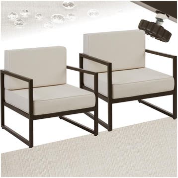 Tuin-loungefauteuil Comosa, XXL-kussens - Set van 2, Verzenden