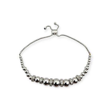 Zonder minimumprijs - Armband Zilver - Witte Topaas, Nieuw