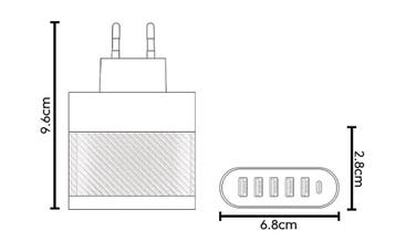 6-Poort Stekkerlader 65W - PD / Quick Charge 3.0 / USB, Télécoms, Verzenden