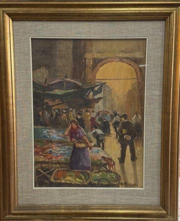 Italiaanse school (XX) - Mercatino napoletano