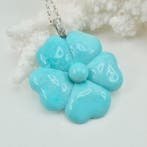 Turquoise - Argent - Collier avec pendentif - Turquoise