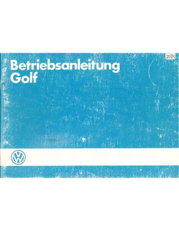 1985 VOLKSWAGEN GOLF INSTRUCTIEBOEKJE DUITS