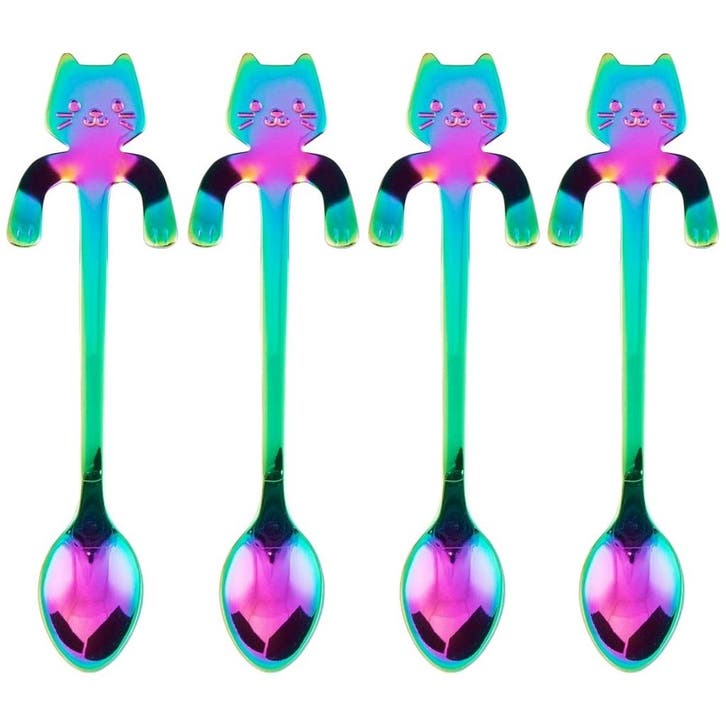 Fako Bijoux - Theelepel / Koffielepel Hangende Kat -, Huis en Inrichting, Keuken | Bestek, Verzenden