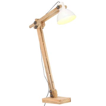 vidaXL Vloerlamp E27 massief mangohout wit, Verzenden, Nieuw