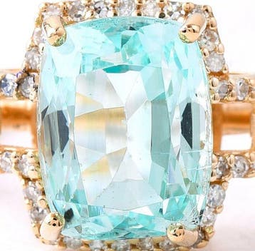 Ring - 14 karaat Geel goud - 2.94ct. tw. Smaragd - Diamant