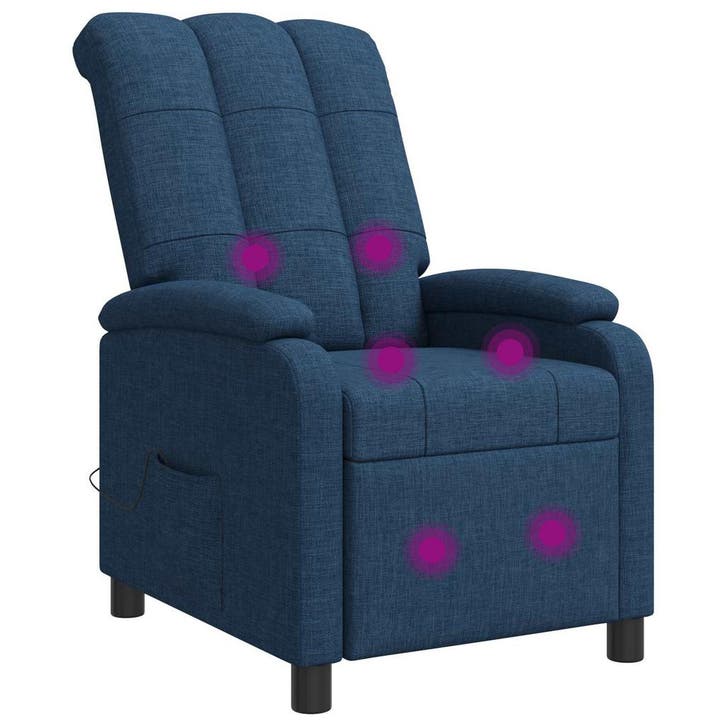 vidaXL Massage Relaxstoel Blauw Stof, Huis en Inrichting, Fauteuils, Nieuw, Verzenden