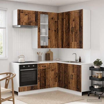 vidaXL Keukenblok LUCCA 8 st Oud hout Bewerkt hout, Verzenden