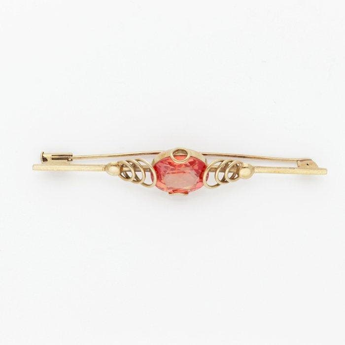 Broche - 14 carats Or jaune - Saphir, Bijoux, Sacs & Beauté, Bijoux anciens