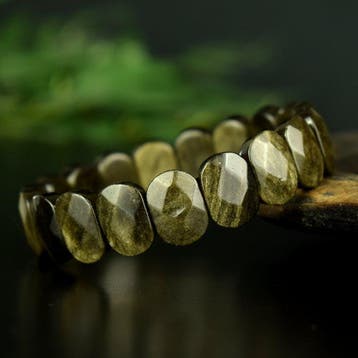 Obsidiaan Gouden iriserende obsidiaan - Edelsteenkwaliteit -