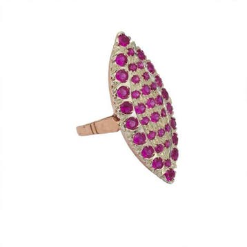 Zonder minimumprijs - Ring - 9 kt. Roségoud, Zilver Spinel, Nieuw