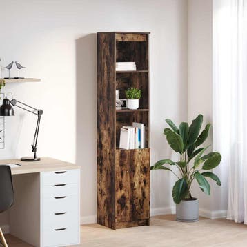 vidaXL Hoge kast 37,5x35x180 cm spaanplaat gerookt, Huis en Inrichting, Verzenden, Nieuw