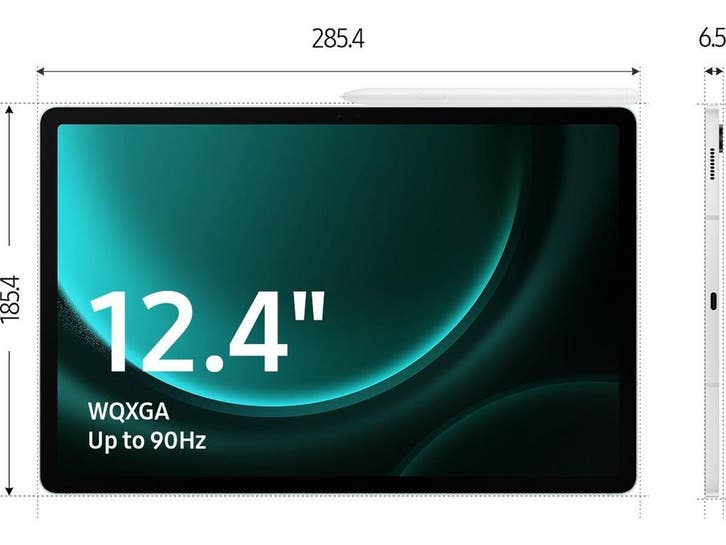 Samsung Galaxy Tab S9 FE Plus - WiFi - 128GB - 90Hz - Groen, Informatique & Logiciels, Android Tablettes, Envoi