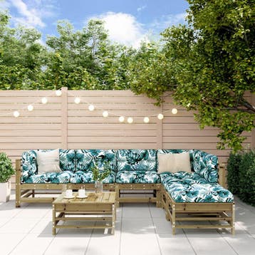 vidaXL 7-delige Loungeset met kussens geïmpregneerd, Verzenden, Loungeset