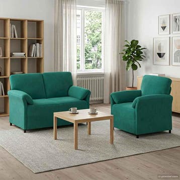 vidaXL bank / zetelstel 2 st Turquoise Fluweel, Huis en Inrichting, Zetels | Zetels, Verzenden, Nieuw