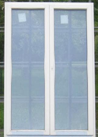 pvc terrasraam, raam, chassis 145 x 219 creme / grijze eik, Bricolage & Construction, Ophalen of Verzenden, Deurkozijn