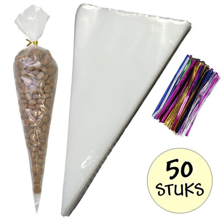 Fako Bijoux - 50x Puntzak Polyethyleen - 37x18cm - Traktatie, Diversen, Cadeauverpakkingen, Verzenden