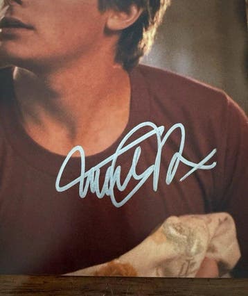 Back to the future Michael J Fox Lea Thompson 11”x17” Signed