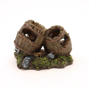 Houten vaten / tonnen medium OS-197 - aquarium decoratie, Dieren en Toebehoren, Ophalen of Verzenden, Nieuw