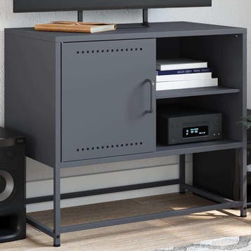 vidaXL Tv-meubel 68x39x60,5 cm staal antracietkleurig, Verzenden, Nieuw