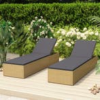 vidaXL Ligbed poly rattan bruin en donkergrijs, Verzenden, Nieuw
