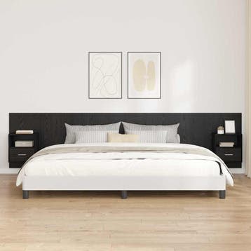 vidaXL Hoofdeinde Met Kast met lade 3 pcs Zwart Eiken, Verzenden, Nieuw