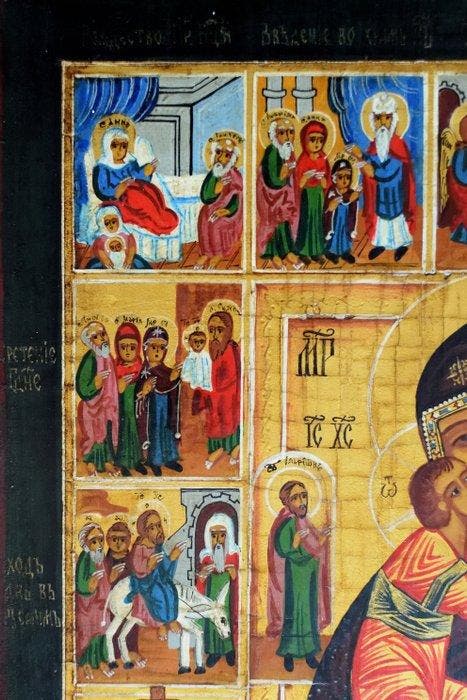 Icoon - Russische orthodoxe icoon The Feodorovskaya Icon of, Antiek en Kunst, Antiek | Boeken en Manuscripten