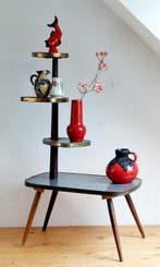 Table dappoint - Bois, Formica, métal - étagère à plantes