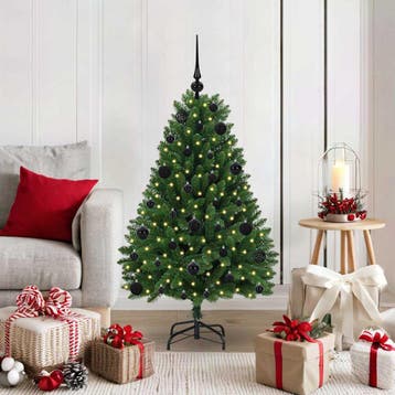 vidaXL Kunstkerstboom 120 cm 150 LEDs Warmwit PVC en Staal, Verzenden, Nieuw