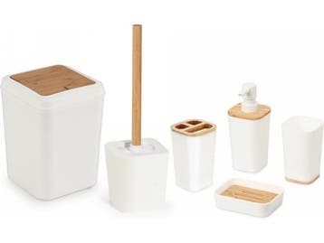 Veiling - Herzberg 6-delige badkamer Accessoireset - Bamboe, Huis en Inrichting, Badkamer | Badtextiel en Accessoires, Nieuw