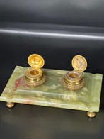 Inktpot - Marmer, Brons