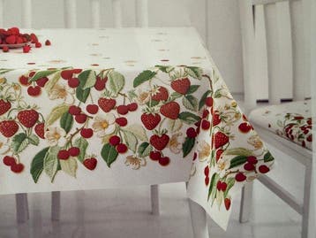 Elegante tafelkleed met een volledig lentepatroon met bramen