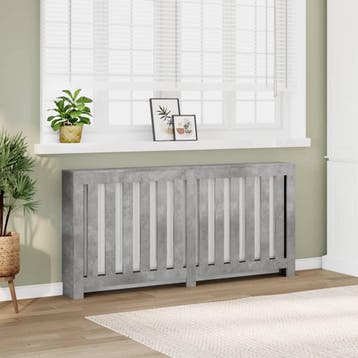 vidaXL Radiator Cover Betongrijs 175 x 20 x 82 cm Bewerkt, Doe-het-zelf en Bouw, Verzenden, Nieuw