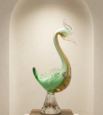 Murano - Sculpture, Heron - 33 cm - Verre de Murano - 1970