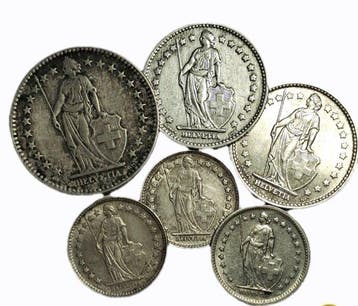 Zwitserland, Zürich Republic. 2 Francs -1952-1969 (Zonder, Postzegels en Munten
