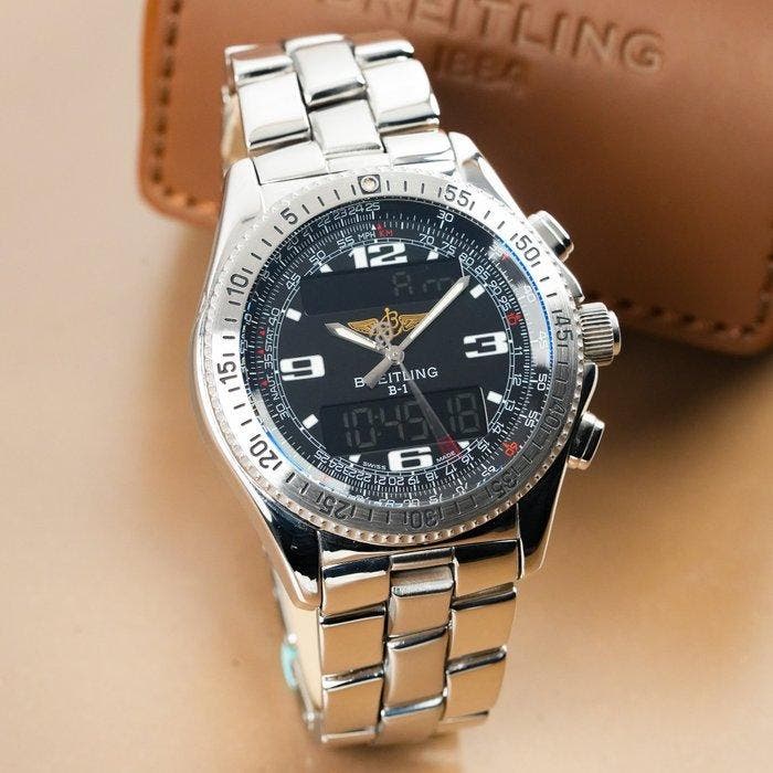 Breitling - B-1 Digital Chronograph - A68362 - Homme -, Handtassen en Accessoires, Horloges | Heren