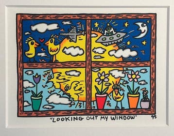 James Rizzi (1950-2011) - Looking out my window