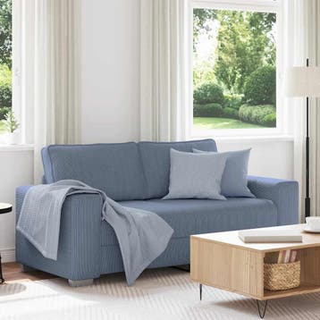 vidaXL Loveseat Sofa Blauw 180x77x82 cm Corduroy Stof, Verzenden, Nieuw