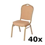 Stackchair Rock | 40x | Beige | Stalen Frame Luxus, Verzenden