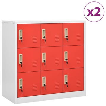 vidaXL Lockerkasten 2 st 90x45x92,5 cm staal lichtgrijs en, Verzenden