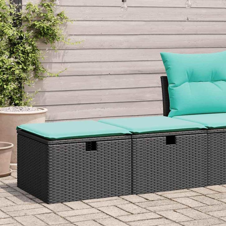 vidaXL 2-delige Loungeset met kussens poly rattan acacia, Tuin en Terras, Tuinsets en Loungesets, Loungeset, Nieuw, Verzenden