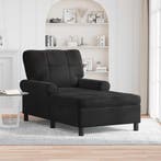 vidaXL Chaise Lounge met kussen Zwart 91 x 157 x 91 cm, Verzenden, Nieuw